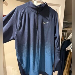 Nike Navy and Light Blue Half-Zip Pullover